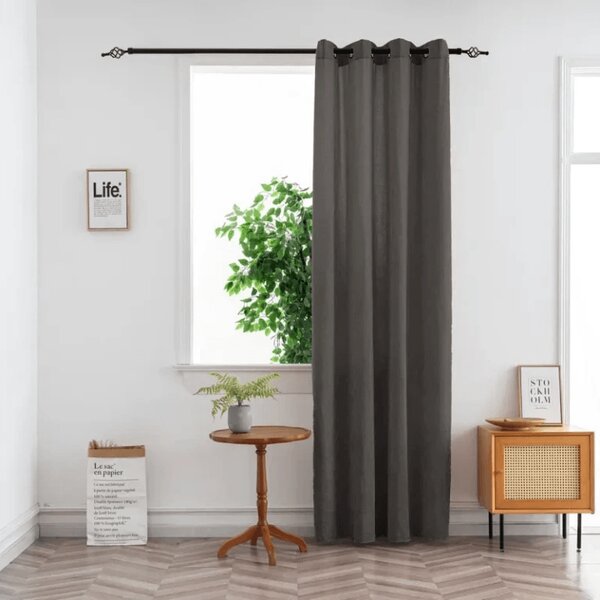 Zavesa TAVIO 140x250 cm, sivo-rjava Za obesiti: Kovinski obročki