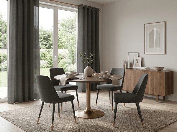 Zavesa TAVIO 140x250 cm, sivo-rjava Za obesiti: Kovinski obročki