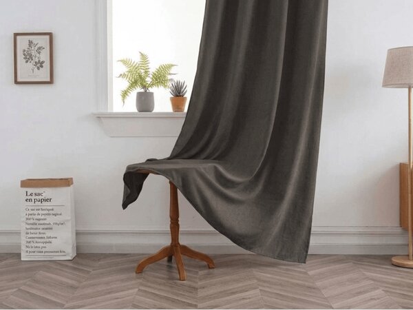 Zavesa TAVIO 140x250 cm, sivo-rjava Za obesiti: Kovinski obročki