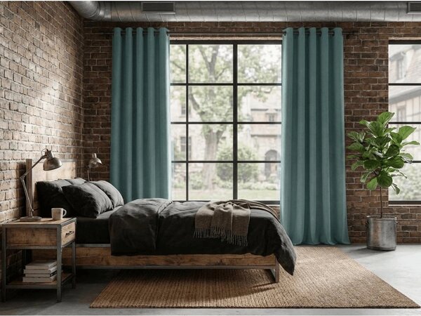 Zatemnitvena zavesa DREAM VELVET 140x250 cm, modrozelena Za obesiti: Kovinski obročki