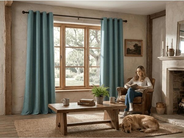 Zatemnitvena zavesa DREAM VELVET 140x250 cm, modrozelena Za obesiti: Kovinski obročki