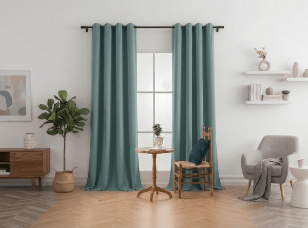 Zatemnitvena zavesa DREAM VELVET 140x270 cm, modrozelena Za obesiti: Trak za nabiranje