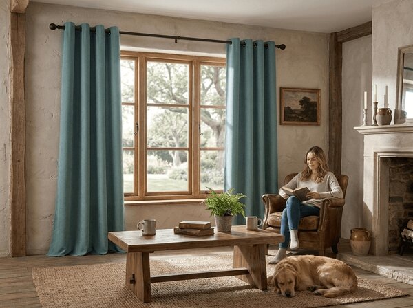 Zatemnitvena zavesa DREAM VELVET 140x270 cm, modrozelena Za obesiti: Trak za nabiranje