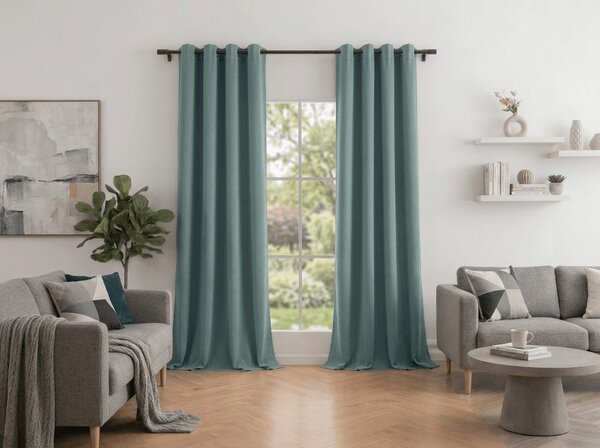 Zatemnitvena zavesa DREAM VELVET 140x270 cm, modrozelena Za obesiti: Trak za nabiranje
