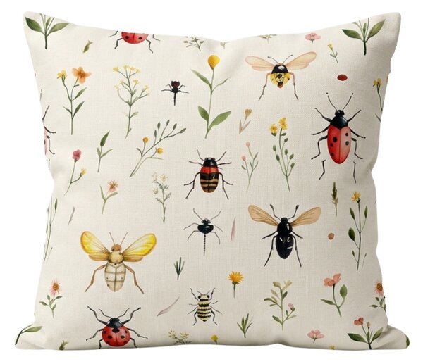 Poliestersko-bombažna prevleka za blazino INSECTA POLY 45x45 cm, barvna