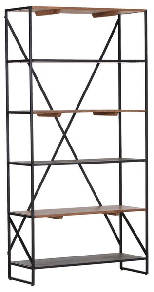 REGAL 95/180/35 cm naravne barve, črna