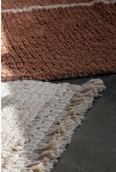 Opečnato oranžna/bež bombažna preproga 140x200 cm Duetto Toffee – Lorena Canals
