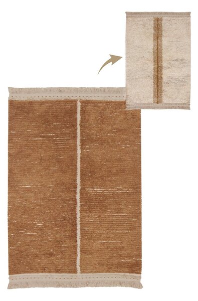 Opečnato oranžna/bež bombažna preproga 140x200 cm Duetto Toffee – Lorena Canals
