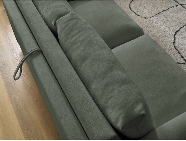 Zelena raztegljiva sedežna garnitura za spanje 220 cm Cocoone – Bobochic Paris