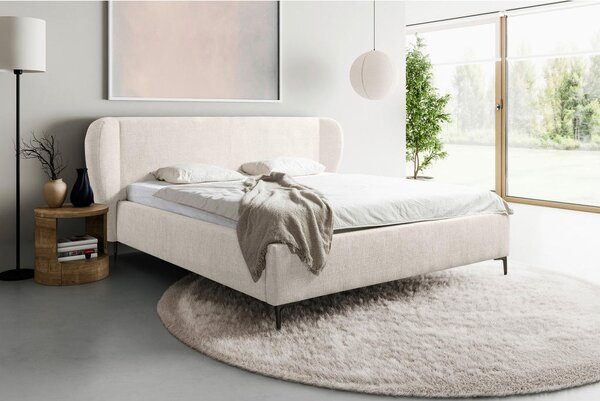 OBLAZINJENA POSTELJA 180 cm x 200 cm , les, umetna masa, tekstil, leseni material biserna