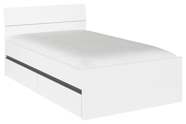 POSTELJA 120 cm x 200 cm , leseni material siva, bela