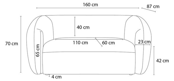 Zelena sedežna garnitura iz šenilje 160 cm Celine – Bobochic Paris