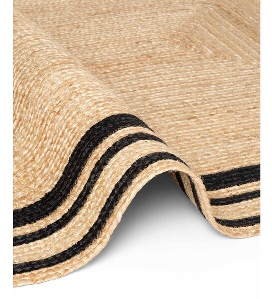 Obojestranski ročno tkan tekač iz jute v črni in naravni barvi 70x200 cm Jutta – Hanse Home