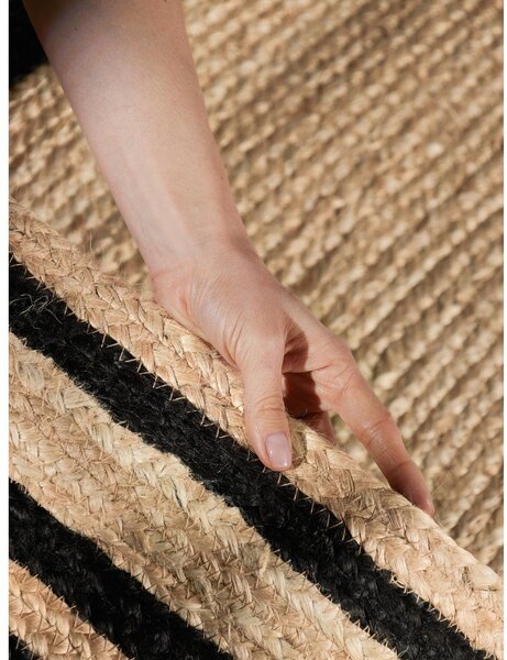Obojestranska ročno tkana preproga iz jute v črni in naravni barvi 120x170 cm Jutta – Hanse Home