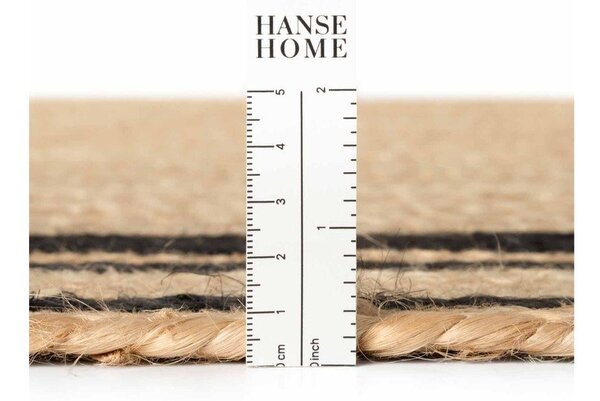 Obojestranski ročno tkan tekač iz jute v črni in naravni barvi 70x200 cm Jutta – Hanse Home