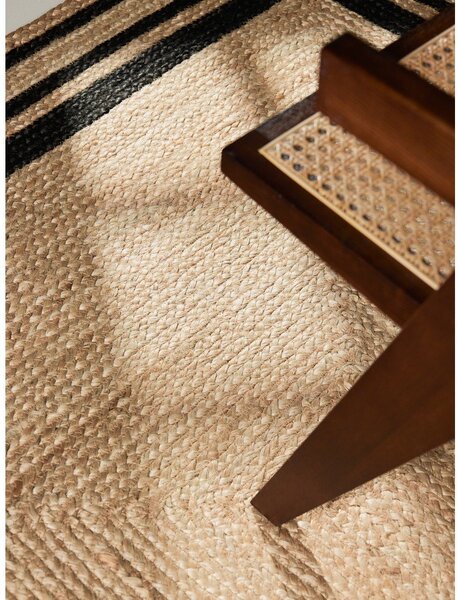 Obojestranska ročno tkana preproga iz jute v črni in naravni barvi 120x170 cm Jutta – Hanse Home