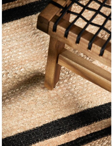 Obojestranski ročno tkan tekač iz jute v črni in naravni barvi 70x200 cm Jutta – Hanse Home