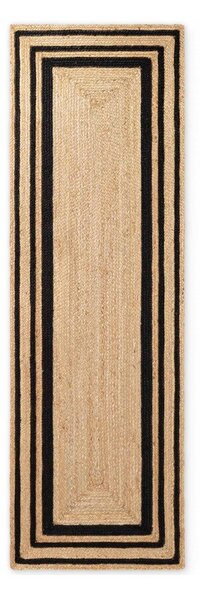 Obojestranski ročno tkan tekač iz jute v črni in naravni barvi 70x200 cm Jutta – Hanse Home