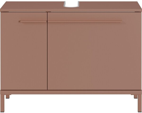 Rjava omarica za pod umivalnik v mat dekorju 80x59 cm Laurino – Germania