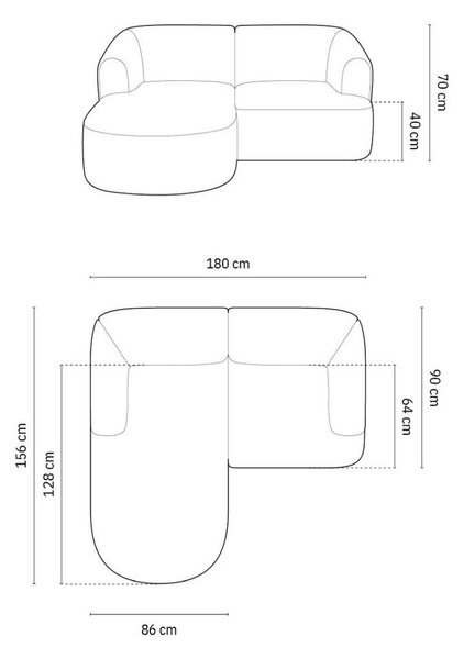 Zelena žametna kotna sedežna garnitura (levi kot/z ležalnikom) Campi – Cosmopolitan Design