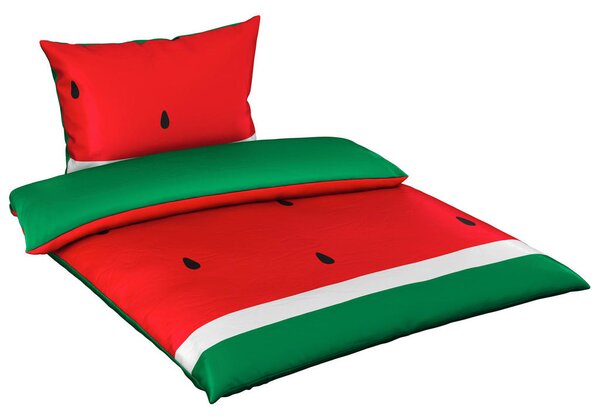 OBOJESTRANSKA POSTELJNINA WATERMELON 220/240 cm saten večbarvno