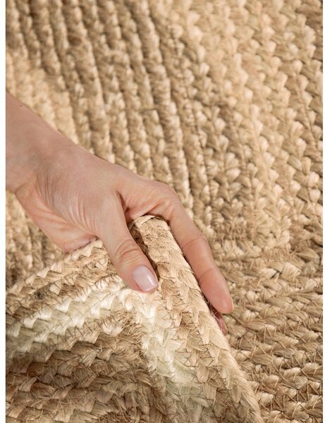 Obojestranska ročno tkana preproga iz jute v kremno beli in naravni barvi 120x170 cm Jutta – Hanse Home