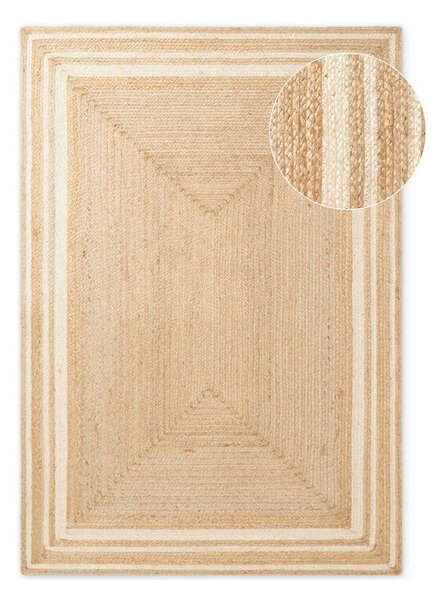 Obojestranska ročno tkana preproga iz jute v kremno beli in naravni barvi 120x170 cm Jutta – Hanse Home