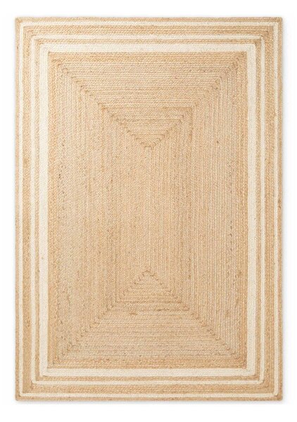 Obojestranska ročno tkana preproga iz jute v kremno beli in naravni barvi 120x170 cm Jutta – Hanse Home
