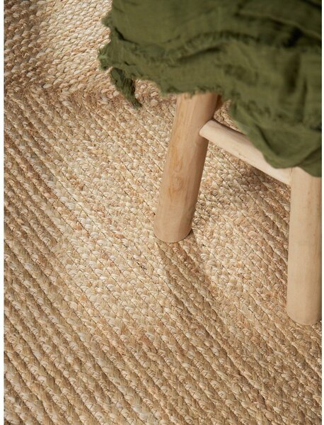 Obojestranska ročno tkana preproga iz jute v kremno beli in naravni barvi 120x170 cm Jutta – Hanse Home