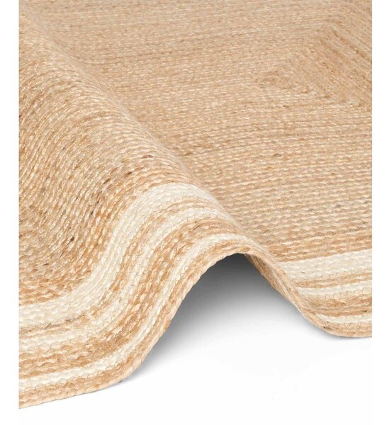 Obojestranska ročno tkana preproga iz jute v kremno beli in naravni barvi 120x170 cm Jutta – Hanse Home