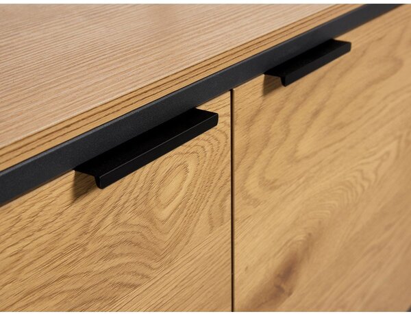 Regal v hrastovem dekorju v naravni barvi 90x190x40 cm Cesura – Unique Furniture