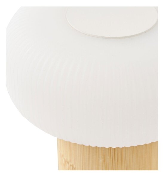 Bela/v naravni barvi bambusova namizna svetilka s plastičnim senčilom (višina 18 cm) Stafford – House Nordic