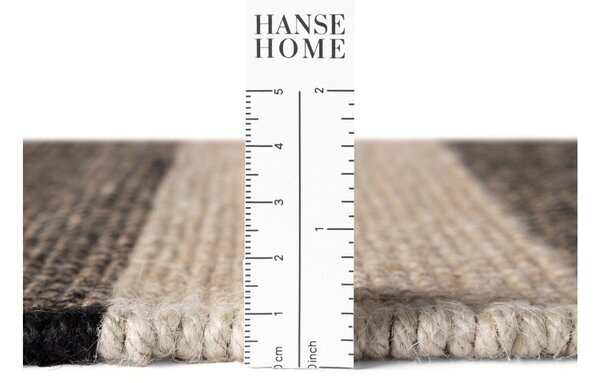 Črno-kremno bela obojestranska ročno tkana preproga iz jute 120x170 cm Playa – Hanse Home