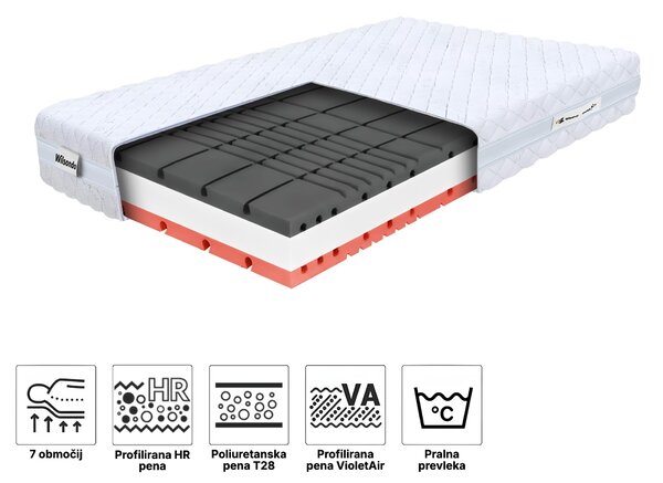 Wilsondo Pena vzmetnica z 2 vzglavnikoma Amico 140x200x22 - Prevleka Silver