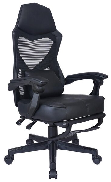 GAMING STOL kovina, umetna masa, tekstil črna