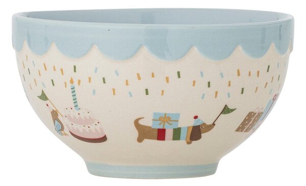 Svetlo modra/kremno bela otroška skleda iz kamenine ø 13,5 cm Celebrate – Bloomingville Mini