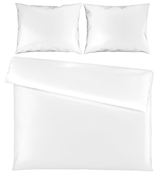 POSTELJNINA TANJA 200/200 cm saten bela
