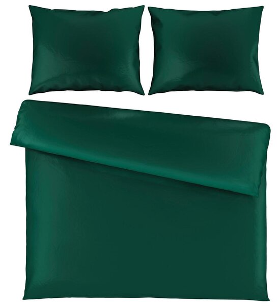 POSTELJNINA TANJA 200/200 cm saten temno zelena