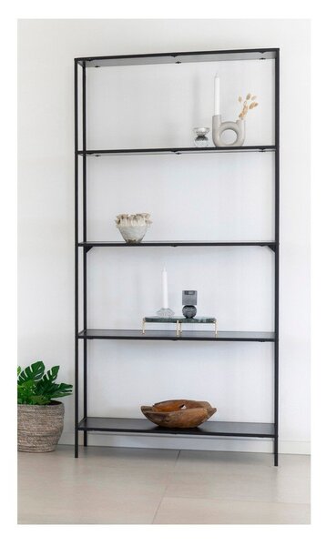 Črn kovinski regal 80x170x36 cm Vita – House Nordic