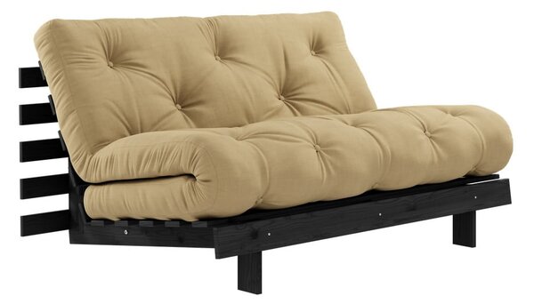 Gorčično rumena raztegljiva sedežna garnitura 140 cm Roots Black Night – Karup Design