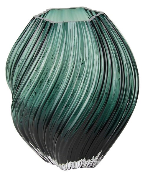 Temno zelena steklena ročno izdelana vaza (višina 23 cm) – House Nordic