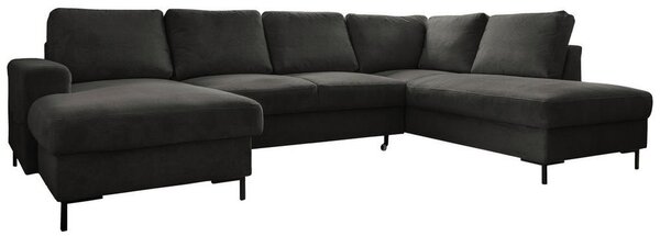 SEDEŽNA GARNITURA, rebrasti žamet siva