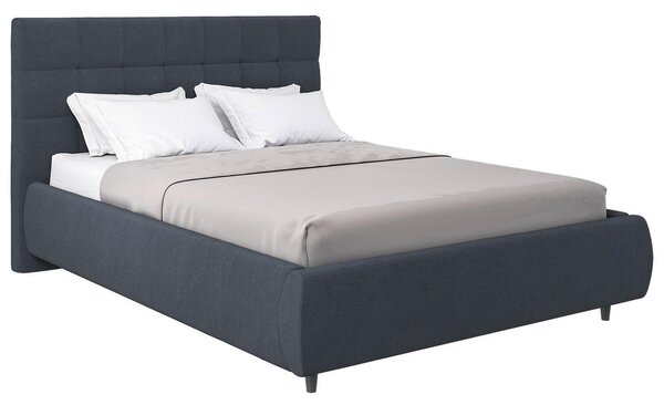 OBLAZINJENA POSTELJA 140 cm x 200 cm , tekstil antracit