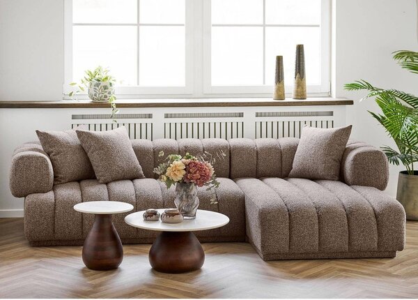 Okrogla stranska mizica z marmorno mizno ploščo ø 40 cm Heide – House Nordic