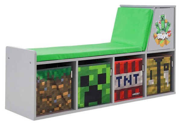 OTROŠKA KLOP MINECRAFT 119/60/30 cm siva, zelena, večbarvno