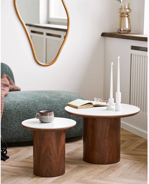 Okrogla stranska mizica s keramično ploščo ø 40 cm Noli – House Nordic