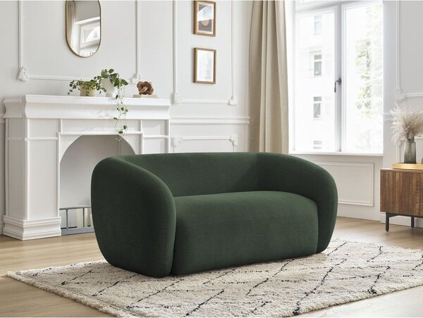 Zelena sedežna garnitura iz šenilje 160 cm Celine – Bobochic Paris
