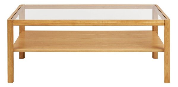 Klubska mizica s stekleno mizno ploščo v naravni barvi 60x110 cm Lourmarin – House Nordic