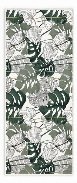 Belo-zelena pralna preproga 80x150 cm Monstera – Oyo Concept