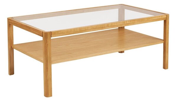 Klubska mizica s stekleno mizno ploščo v naravni barvi 60x110 cm Lourmarin – House Nordic